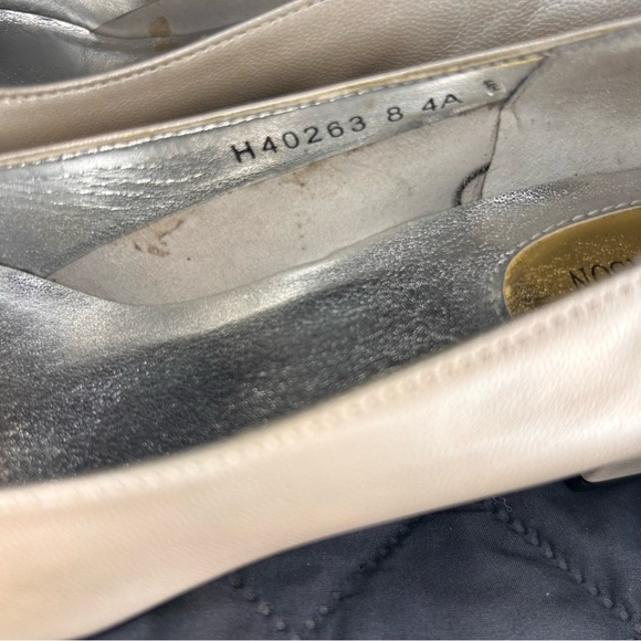 Ros Hommerson Leather Studded Strap Pumps Beige Nude Heels | Size 8 4A Narrow - Picture 8 of 10